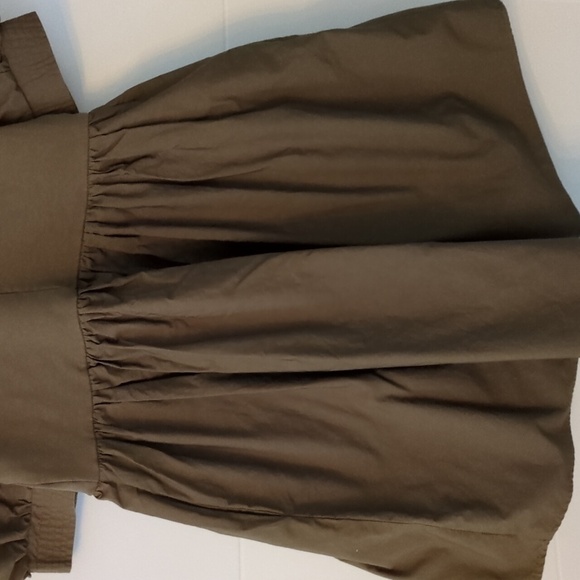 English Factory Olive green Preppy Puffy Sleeves Mini dress Side Pockets Size XS - Picture 13 of 13